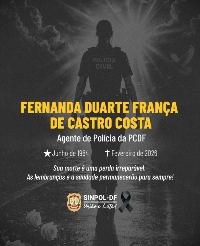 sinpol-df-manifesta-pesar-pela-morte-da-agente-de-policia-fernanda-duarte-franca
