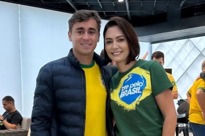 em-meio-a-treta-de-eduardo,-michelle-bolsonaro-interage-com-nikolas-nas-redes